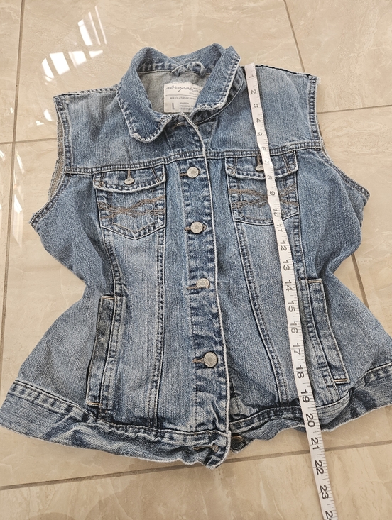 Aéropostale Distressed Blue Denim Vest - Picture 11 of 14